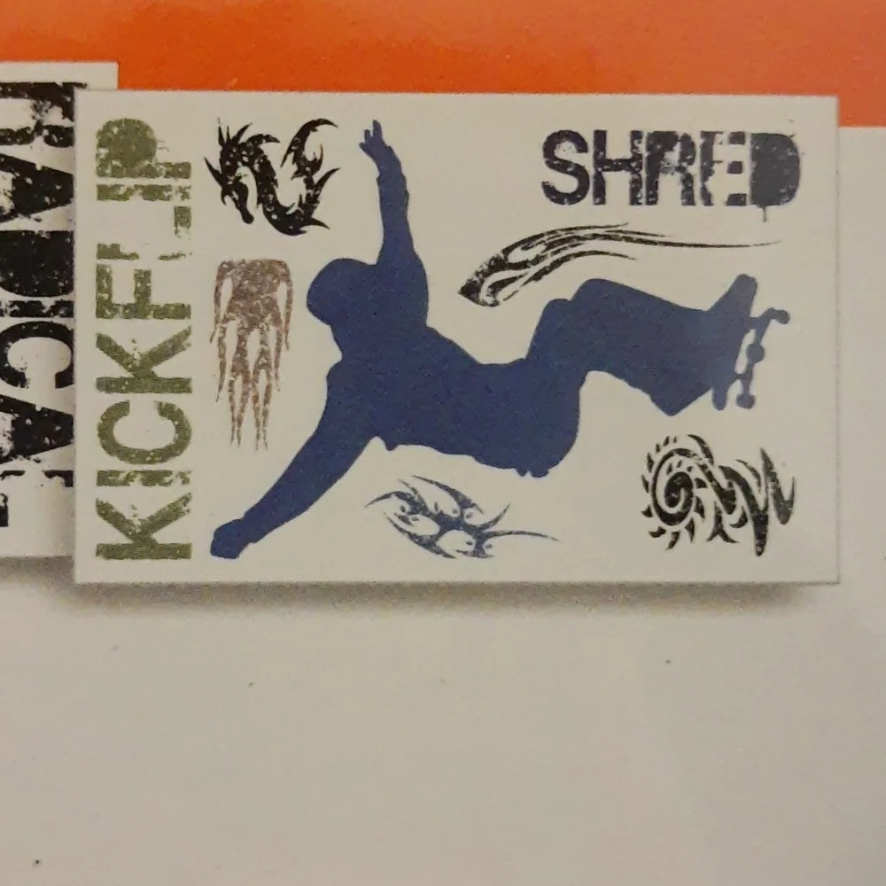 Skateboard Theme Wall Sticker Decals Room Decor, BLUE, 1 PACK